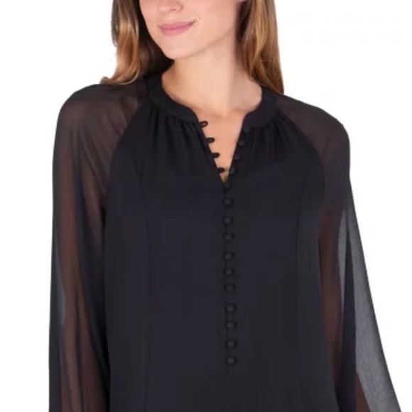 JOIE Long Balloon Sleeve MIDI Dress Black M - Picture 3 of 10